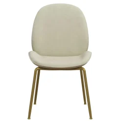 Esstischstuhl in Creme Weiß & Messing - Caspard