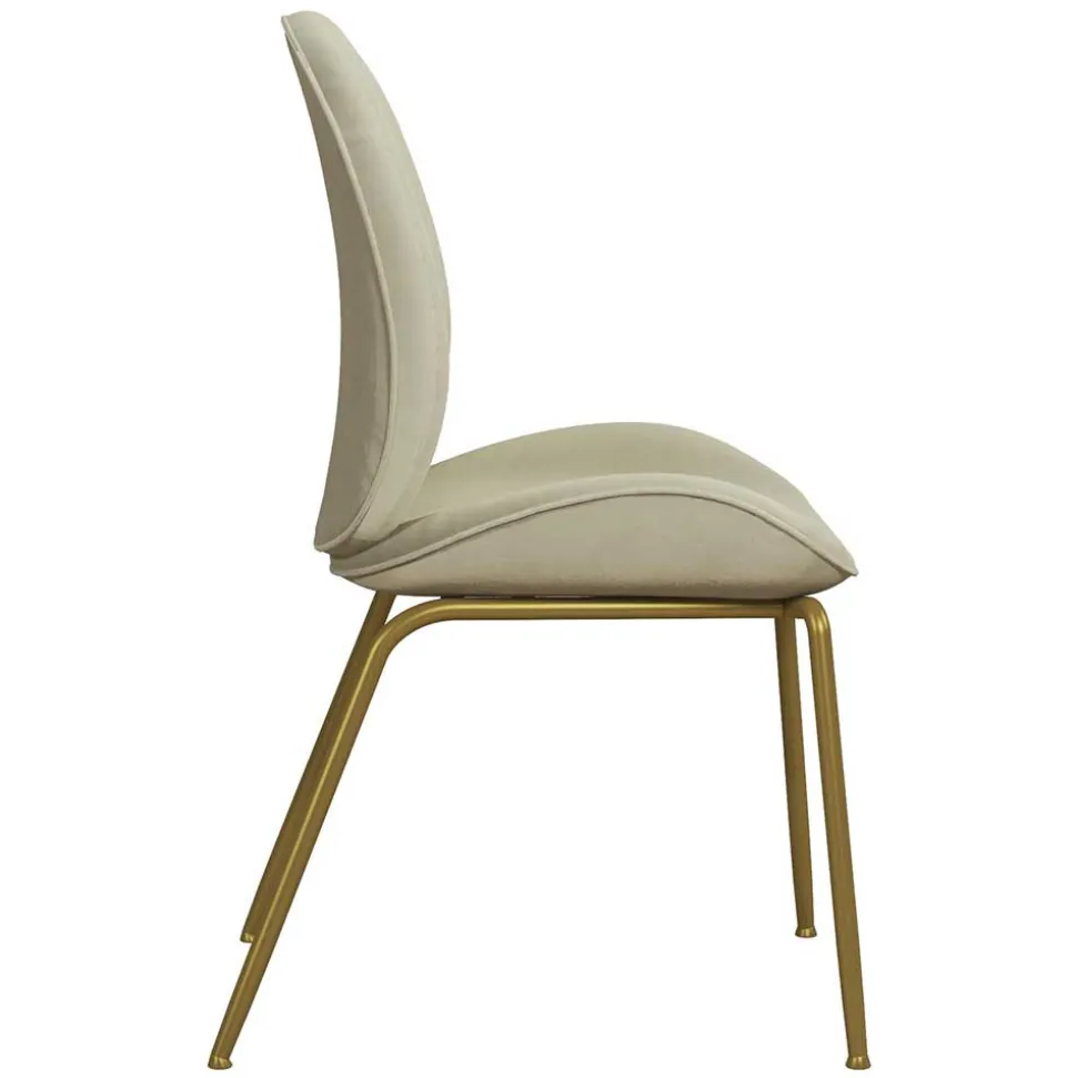 Esstischstuhl in Creme Weiß & Messing - Caspard