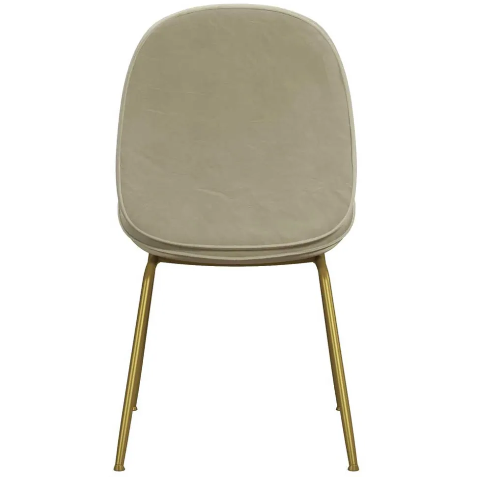 Esstischstuhl in Creme Weiß & Messing - Caspard