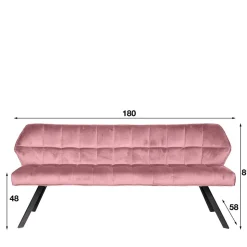 Esszimmer Polsterbank in Rosa Samt - Miobelda