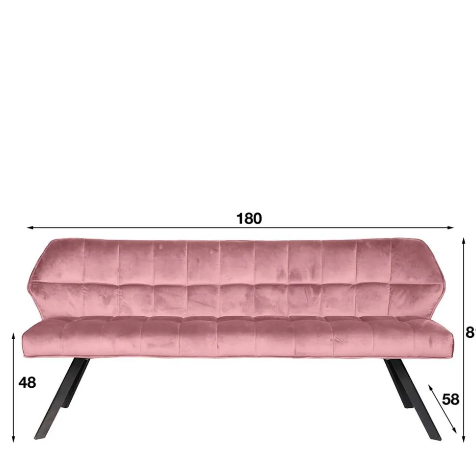 Esszimmer Polsterbank in Rosa Samt - Miobelda