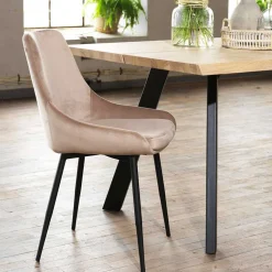Esszimmer Samtstuhl in Beige - Vartinique (2er Set)