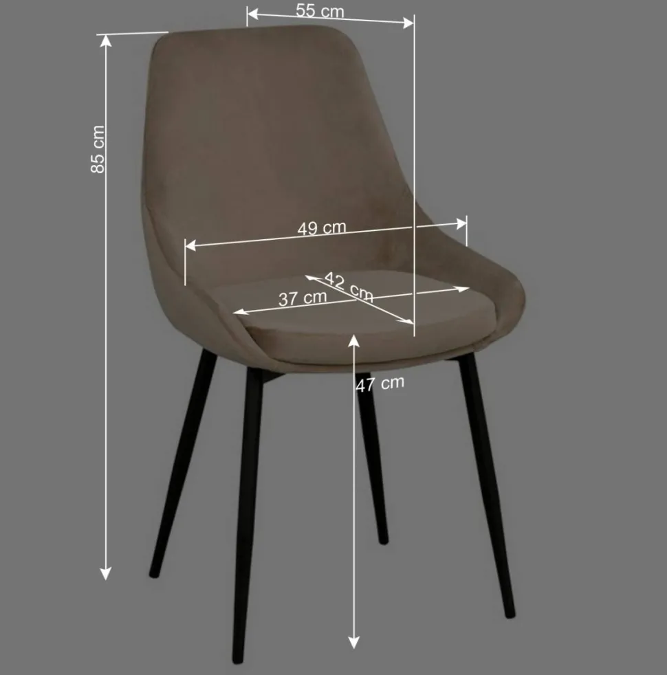 Esszimmer Samtstuhl in Beige - Vartinique (2er Set)