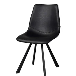 Esszimmer Schalenstuhl in Schwarz Merlin Kunstleder (2er Set)