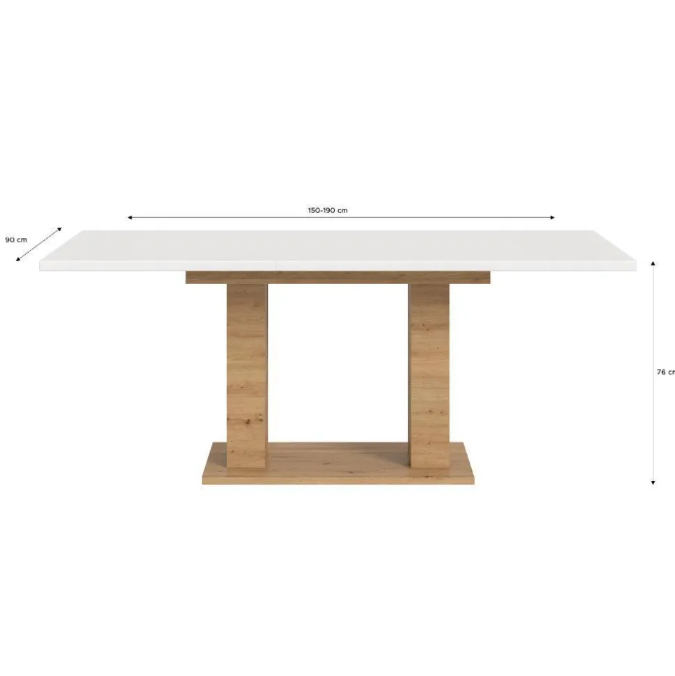 Esszimmer-Ausziehtisch mit Säulengestell - Andryas