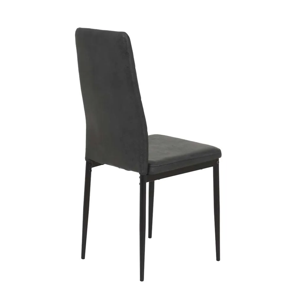 Esszimmerstühle in Anthrazit Microfaser - Furciano (2er Set)