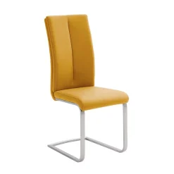 Esszimmerstuhl in Gelb Kunstleder Julan mit Schwinggestell (4er Set)