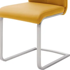 Esszimmerstuhl in Gelb Kunstleder Julan mit Schwinggestell (4er Set)
