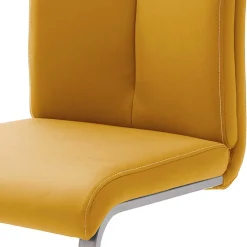 Esszimmerstuhl in Gelb Kunstleder Julan mit Schwinggestell (4er Set)