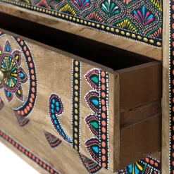 Ethno Style TV Kommode mit farbenfrohen Ornamenten - Azua