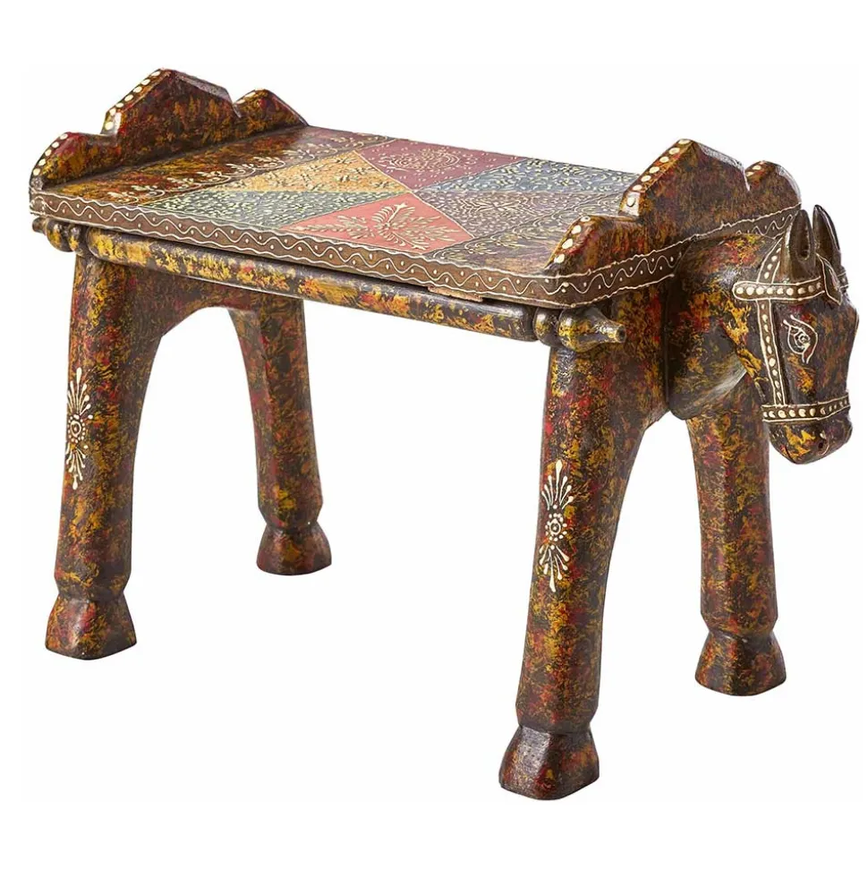 Ethnostyle Hocker in Pferde Optik - Adrian