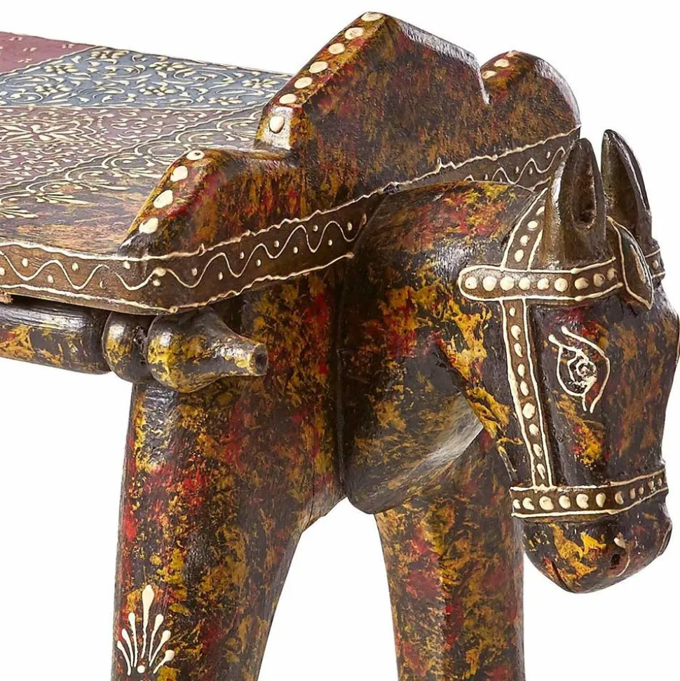 Ethnostyle Hocker in Pferde Optik - Adrian