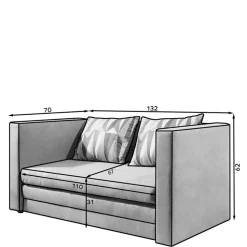 Faltsofa in Grau und Jeansblau - Cancun
