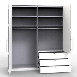 Falttüren Kleiderschrank in Creme Glas - Zidarie