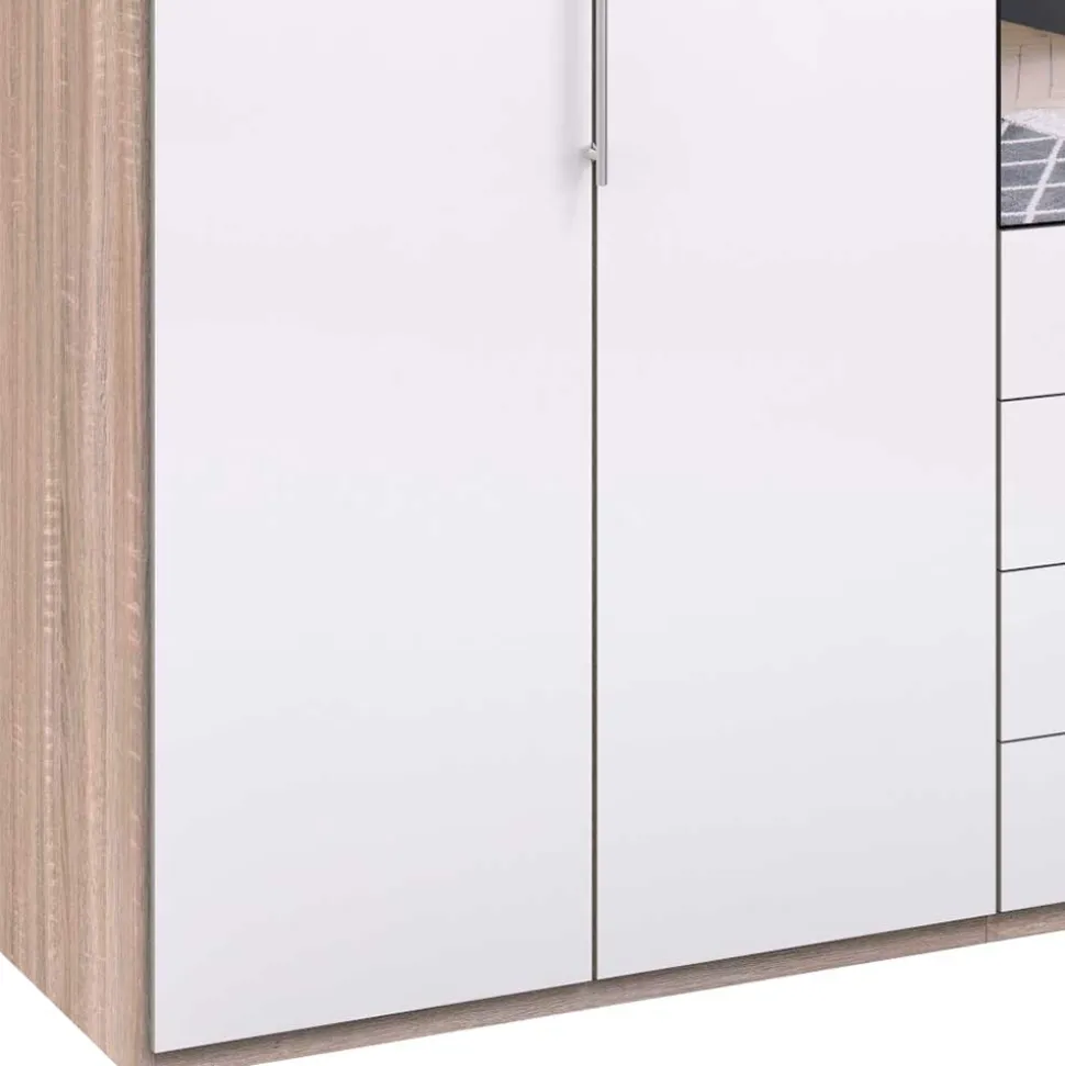 Falttürenschrank fürs Schlafzimmer mit vier Schubladen - Bosays