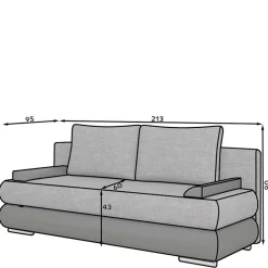 Federkern Bettsofa in Hellgrün und Weiß - Jeanys
