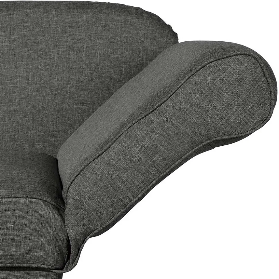 Federkern Chaiselongue in Anthrazit mit Buche - Sektinus