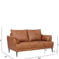 Federkern Wohnzimmersofa aus Echtleder - Zierra