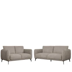 Federkernsofa in Beige Stoffbezug - Ordinia