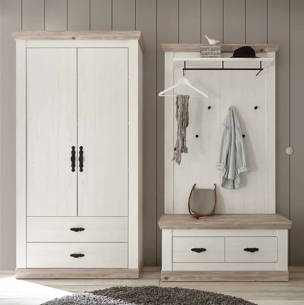 Flur Garderobe & Bank & Schrank - Nedita (dreiteilig)
