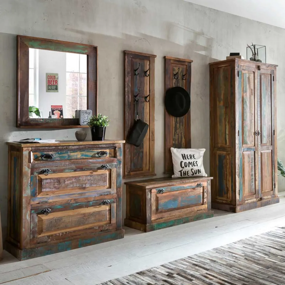 Flurgarderobenset Jamaica in Bunt Shabby Chic (sechsteilig)