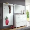 Flurmöbel Set Zoricano in Weiß Glas beschichtet (dreiteilig)