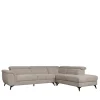 Fünfsitzer Eckcouch in Beige - Hisa