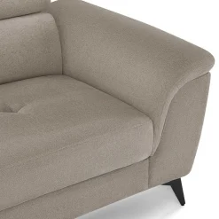 Fünfsitzer Eckcouch in Beige - Hisa