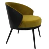 Frei stellbarer Velours Sessel in Gold Gelb - Durense