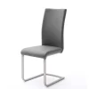 Freischwinger in Kunstleder Grau Ramia mit Edelstahl (4er Set)