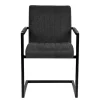 Freischwinger Sessel in Anthrazit & Schwarz - Tressur (2er Set)