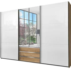 Funktioneller Kleiderschrank mit Dreh- & Schiebetüren - Stufania
