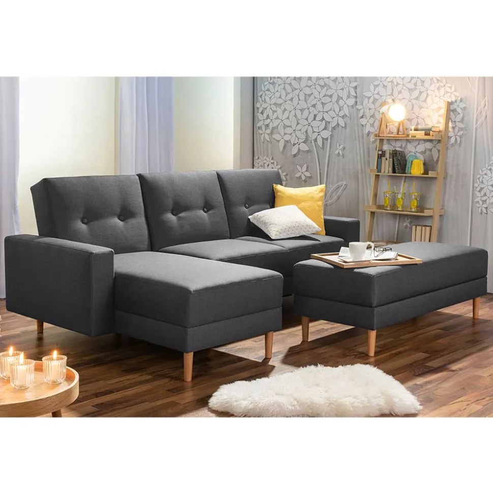 Funktionelles Ecksofa in Dunkelgrau - Kalastania (zweiteilig)