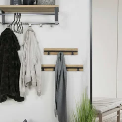Garderobe aus Eiche & Stahl Schwarz - Dezadan