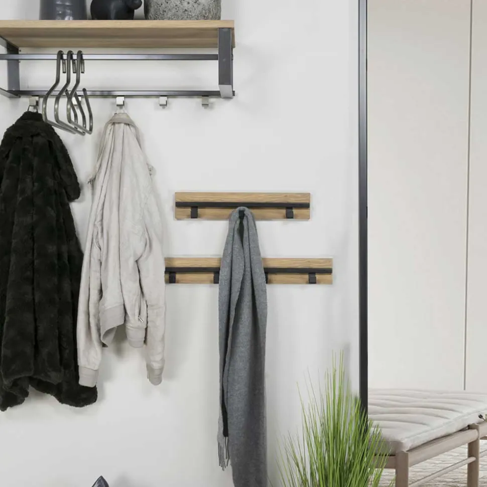 Garderobe aus Eiche & Stahl Schwarz - Dezadan