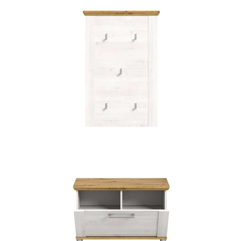 Garderobe und Schuhbank Set - Tocella (zweiteilig)