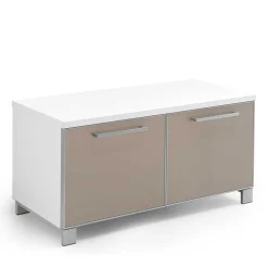 Garderobenbank Srocca in Taupe Glas