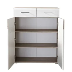 Garderobenmöbel Set Brosgo in Weiß und Silbereiche (fünfteilig)