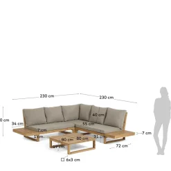 Garten Ecksofa & Tisch aus Akazie - Captino (zweiteilig)