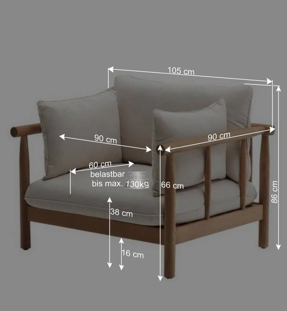 Garten Lounge Sitzgruppe Set - Perconia (vierteilig)