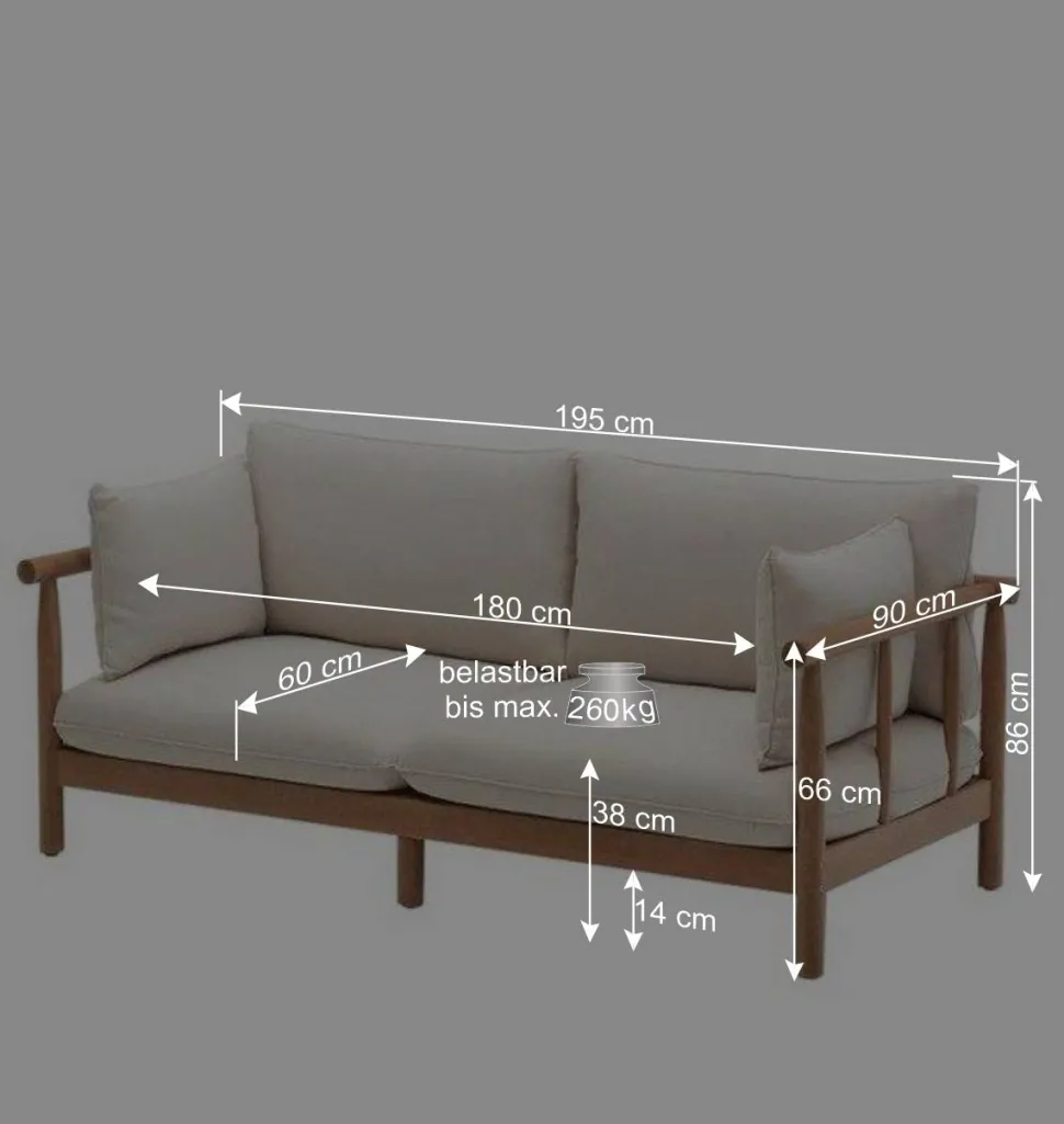 Garten Lounge Sitzgruppe Set - Perconia (vierteilig)