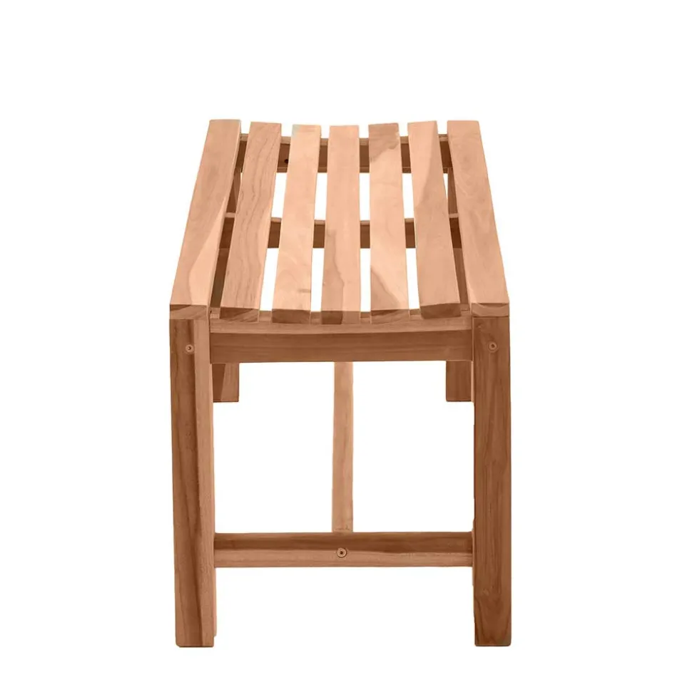 Gartenbank ohne Rückenlehne aus Teak Massivholz - Klahuma