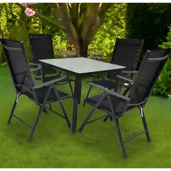 Gartentisch & vier Hochlehner Set - Barreras (fünfteilig)