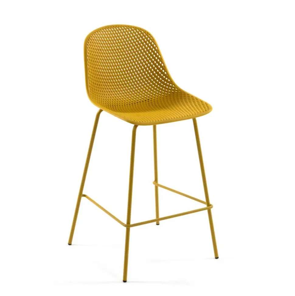Gelber Barstuhl mit 75 cm Sitzhöhe - Yalaz (4er Set)