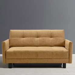 Gelbes Schlafsofa mit Bettkasten - Racana