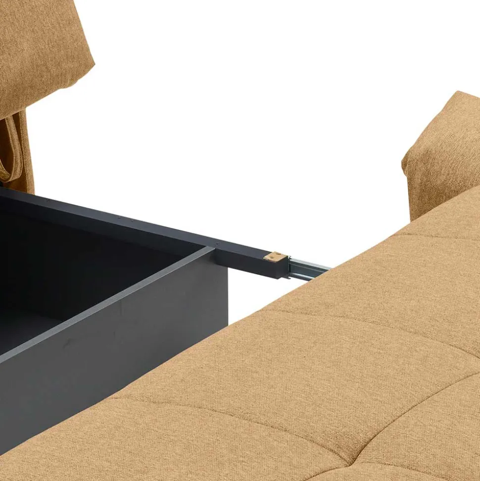 Gelbes Schlafsofa mit Bettkasten - Racana
