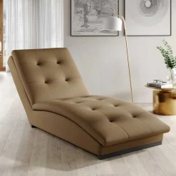 Gepolsterte Relaxliege in Beige - Senade