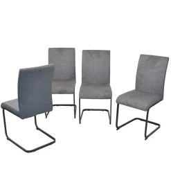 Gepolsterte Schwingstühle in Anthrazit - Blacer (4er Set)