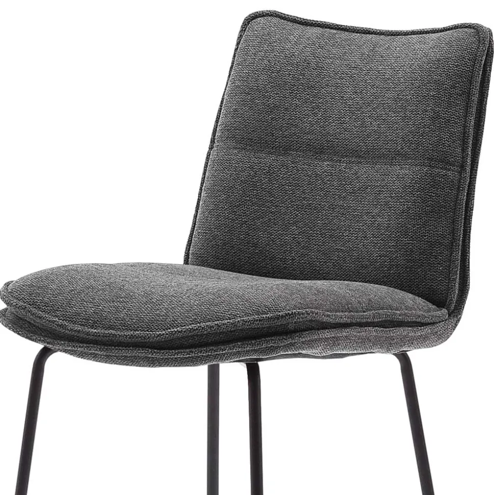 Gepolsterter Barstuhl aus Chenille - Amelie (2er Set)