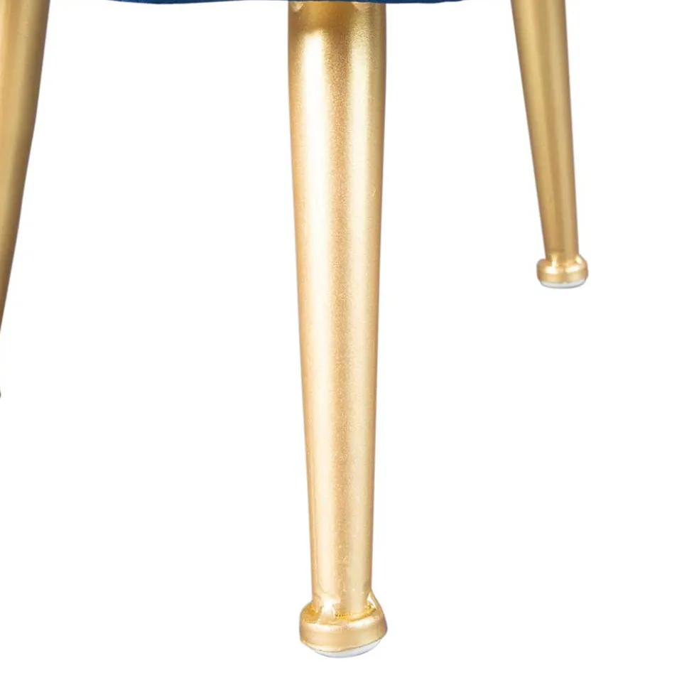 Gepolsterter Hocker in Blau & Gold - Chasmarin